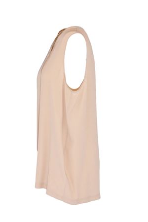 Canotta scollo a V in crepe de chine misto seta beige FABIANA FILIPPI | TPD266F295L7750157